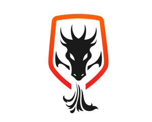 Modern Dragon And Shield Protection Logo