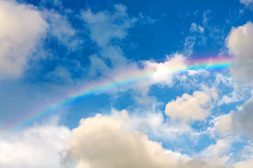 Naklejka na ściany i meble Beautiful rainbow in the sky