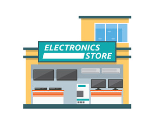 Modern Flat Commercial Business Building - Electronic Store