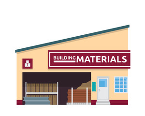 Modern Flat Commercial Business Building - Building Utilities Material Store