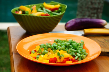 culinary workshop. Vegetable salad. cooking class