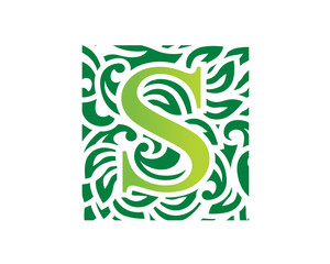Elegant Green S Letter Organic Leaf Alphabet Logo