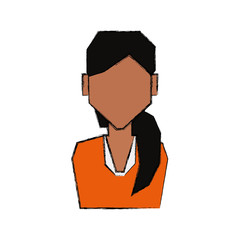 Woman faceless profile icon vector illustration graphic design