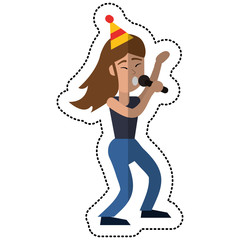dancing girl party celebrate vector illustration eps 10