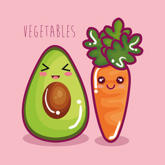 fresh vegetable funny character vector illustration design