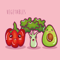 Naklejka premium fresh vegetable funny character vector illustration design