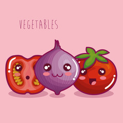 fresh vegetable funny character vector illustration design