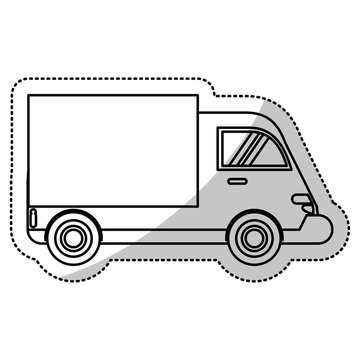 truck delivery transport image line vector illustration eps 10