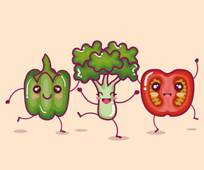 fresh vegetable funny character vector illustration design