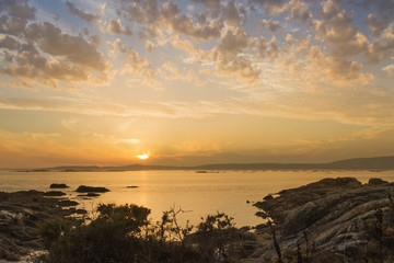 Fototapeta na wymiar Ria de Arousa at sunset