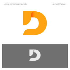 D Alphabet Abstract Origami Letter logo vector 