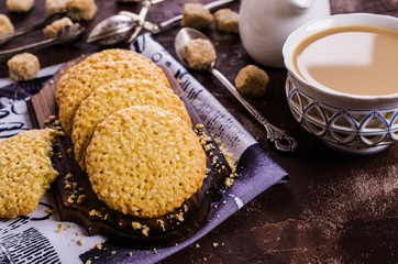 Cookie with sesame seeds.
