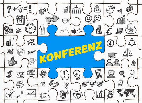 Konferenz / Puzzle mit Symbole