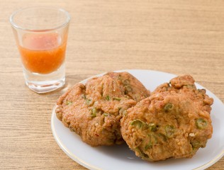 Thai Fish Cakes Served With Chili Sauce