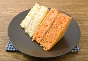 Delicious Vanilla and Orange Chiffon Cake on A Dish