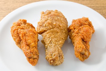 Fried Chicken Wings on A White Dish