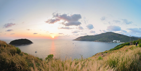 Panorama view of the Andaman Sea from the viewing point, Phuket , South of Thailand