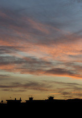 simple sunset and city sky-line
