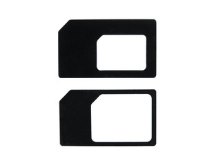 Small Nano Sim Card adapter.Nano sim adapter isolated on white background