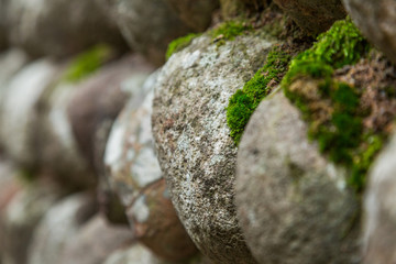 Full Frame Shot Of Pebble Wall in Lishui,Zhejiang province,China.
