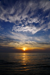 Sunrise at the sea and nice clouds