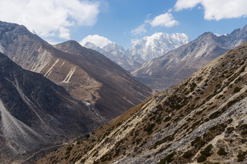 Fototapeta premium Himalaya mountain landscape at Lumde village, Everest region, Nepal