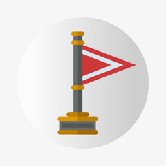 Vector trophy champion flag flat icon winner gold award and victory prize sport success best win golden leadership competition illustration.