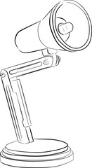 small electric lamp black sketch on white