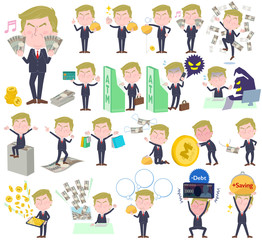 Blond hair suit style Old man money