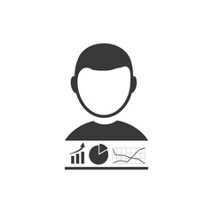 Businessman vector icon. Set of business. 