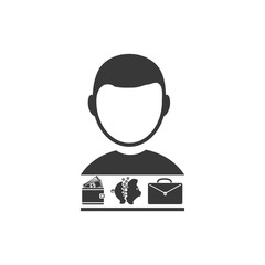 Businessman vector icon. Set of business.