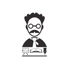 Professor vector icon. Education set.