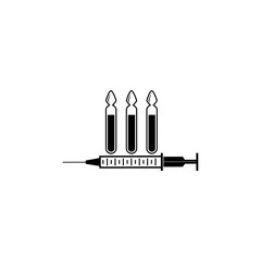 Medical ampoule and syringe vector  icon.