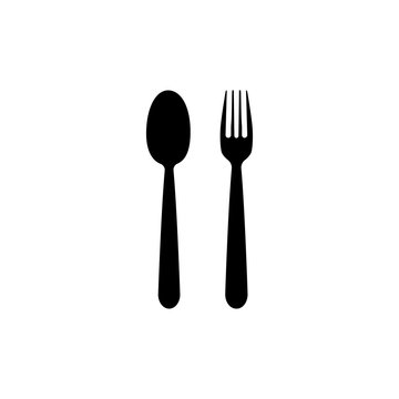 Spoon and fork vetor icon.