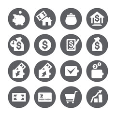 Finance icons, business signs.Vector set.