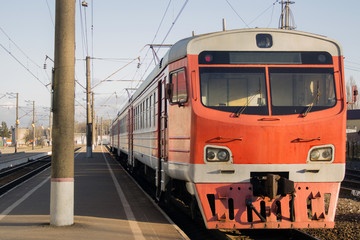 Old passenger train, red