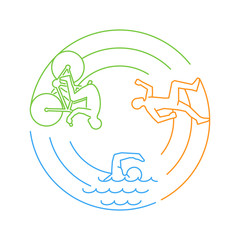 Vector line web concept for triathlon