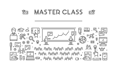 Vector line web banner for master class