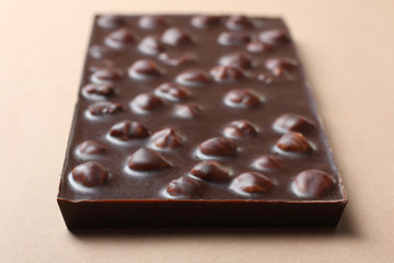 black chocolate with hazelnuts