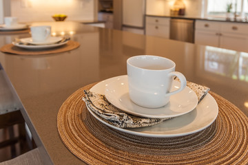 coffee cup on breakfast bar