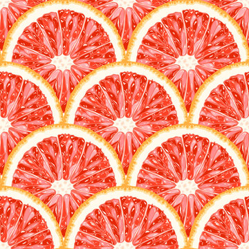 seamless pattern of grapefruit. Citrus background