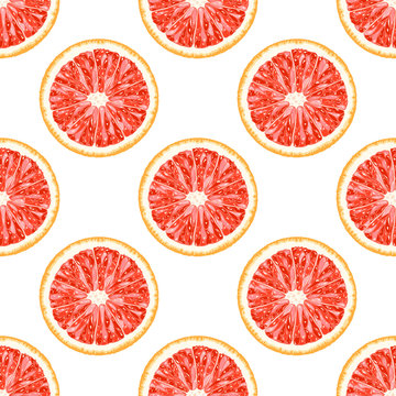 Seamless pattern of grapefruit. Citrus background