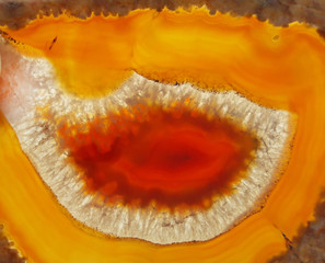 Panele Szklane Podświetlane  Kawałek agatu jest pomarańczowy. Streszczenie tło kamień.