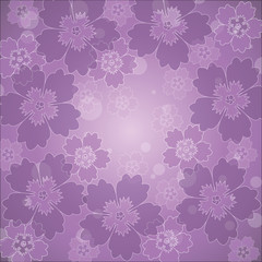 Flowers on a lilac background