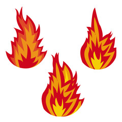 Fire flames set