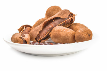 Tamarind isolated on a white cutout