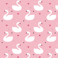 seamless swan pattern vector illustration © Marina Zlochin