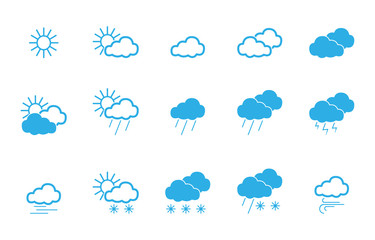 Wetter - Icon-Set (in Blau)