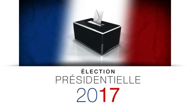 Élection présidentielle 2017 France urne bulletin de vote drapeau français sondage débat animation vidéo