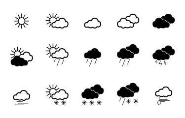 Wetter - Icon-Set (in Schwarz)